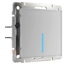 Сенсорный выключатель одноклавишный с управлением по Wi-Fi (серебряный) Werkel a048323_WR