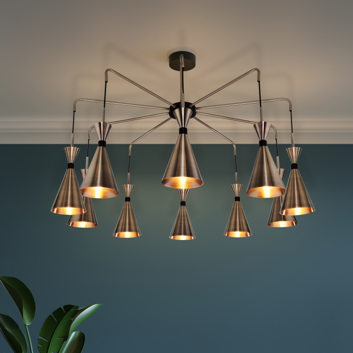 Потолочная люстра 316/10 Bogate's 316/10 латунь / черный_EU