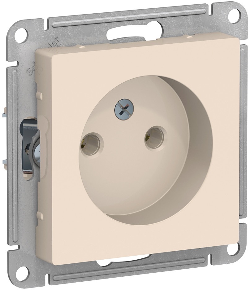 Розетка встраиваемая без заземления (бежевый) Systeme Electric ATN000241
