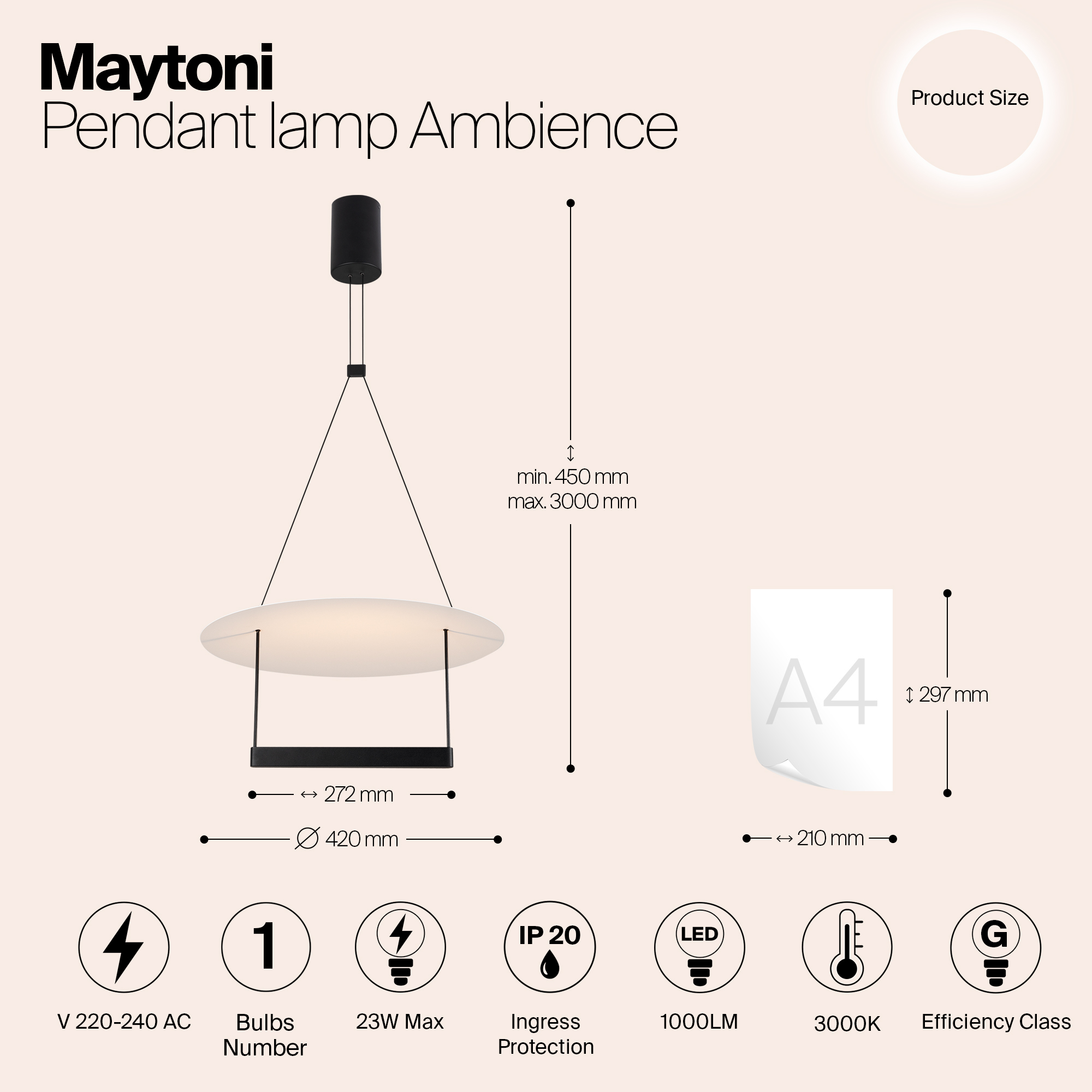 Подвесной светильник Maytoni Ambience MOD280PL-L23B3K_MY