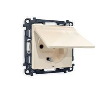 Розетка Ambrella Volt ALFA с заземлением с шторками и защитной крышкой 2P+E 16A-250V IP44 QUANT MA308010_AMB