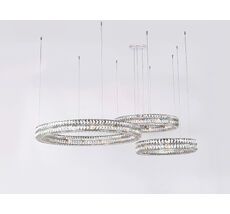 Подвесная люстра Newport Горизонтальная композиция 10120 из трех колец шириной в один хрусталь золото №45_NP