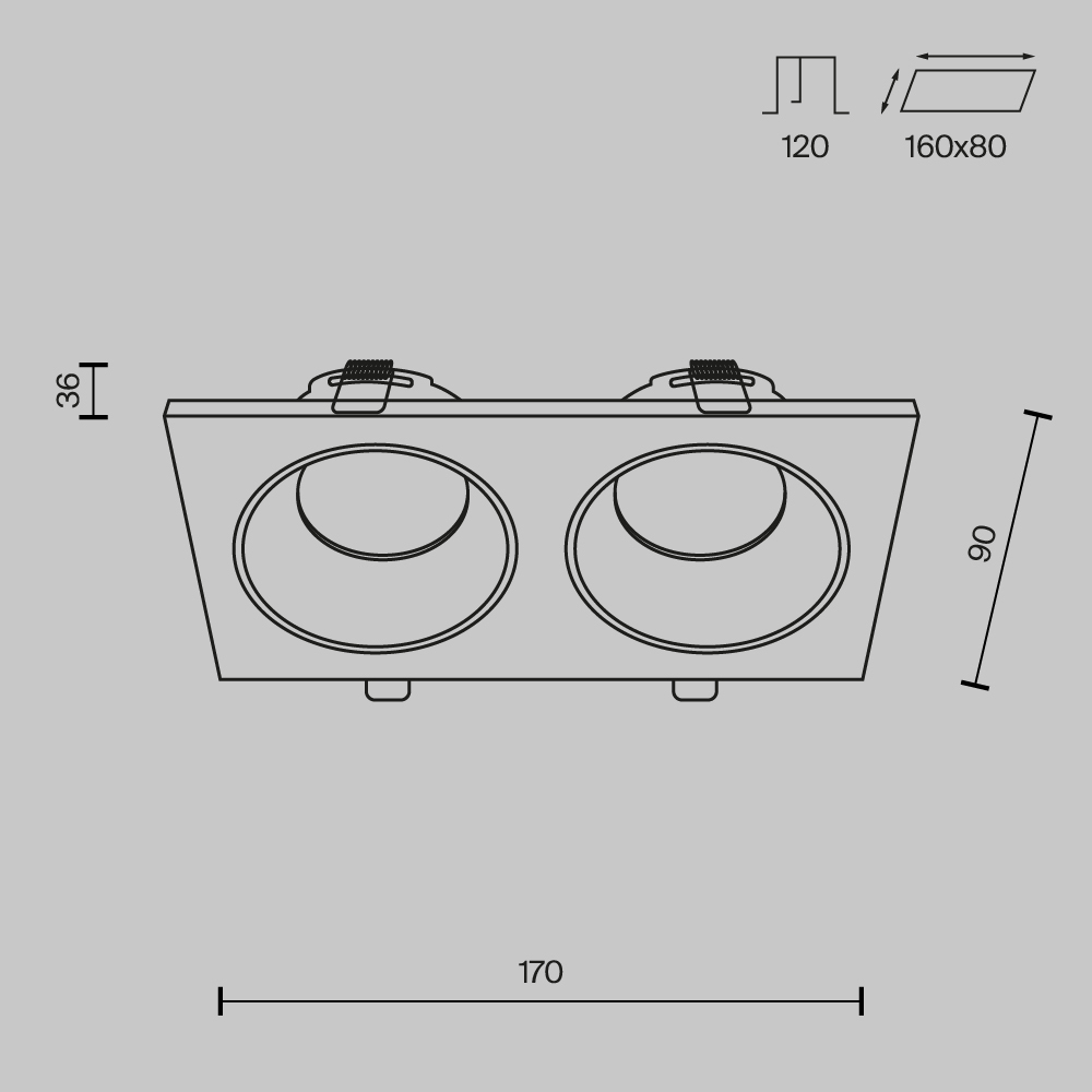 Встраиваемый светильник Maytoni Technical Zoom DL033-2-02W_MY