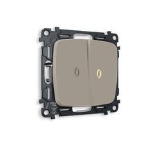 Выключатель двухклавишный проходной с подсветкой Ambrella Volt OMEGA QUANT MO364030_AMB