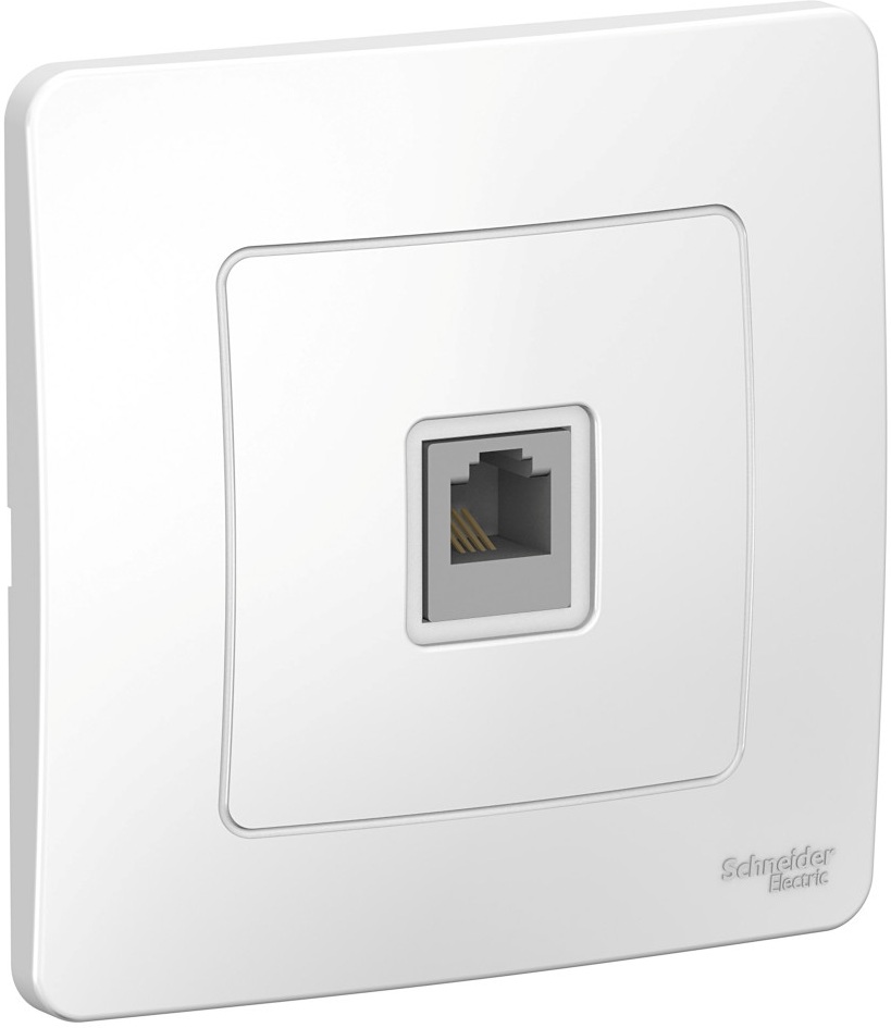 Телефонная розетка встраиваемая RJ-11 (белый) Systeme Electric BLNIS011001