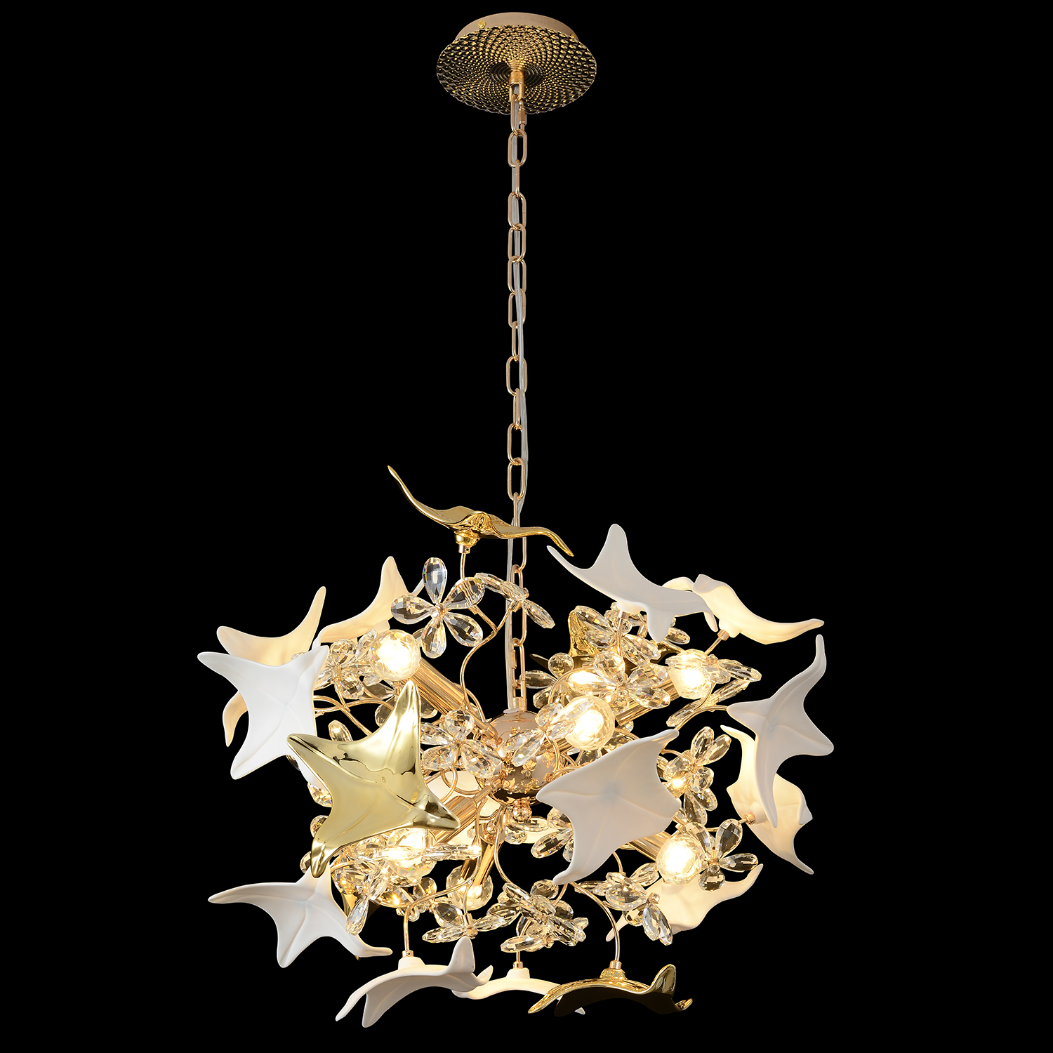 Подвесная люстра Crystal Lux LETISIA LETISIA SP8 GOLD_CR