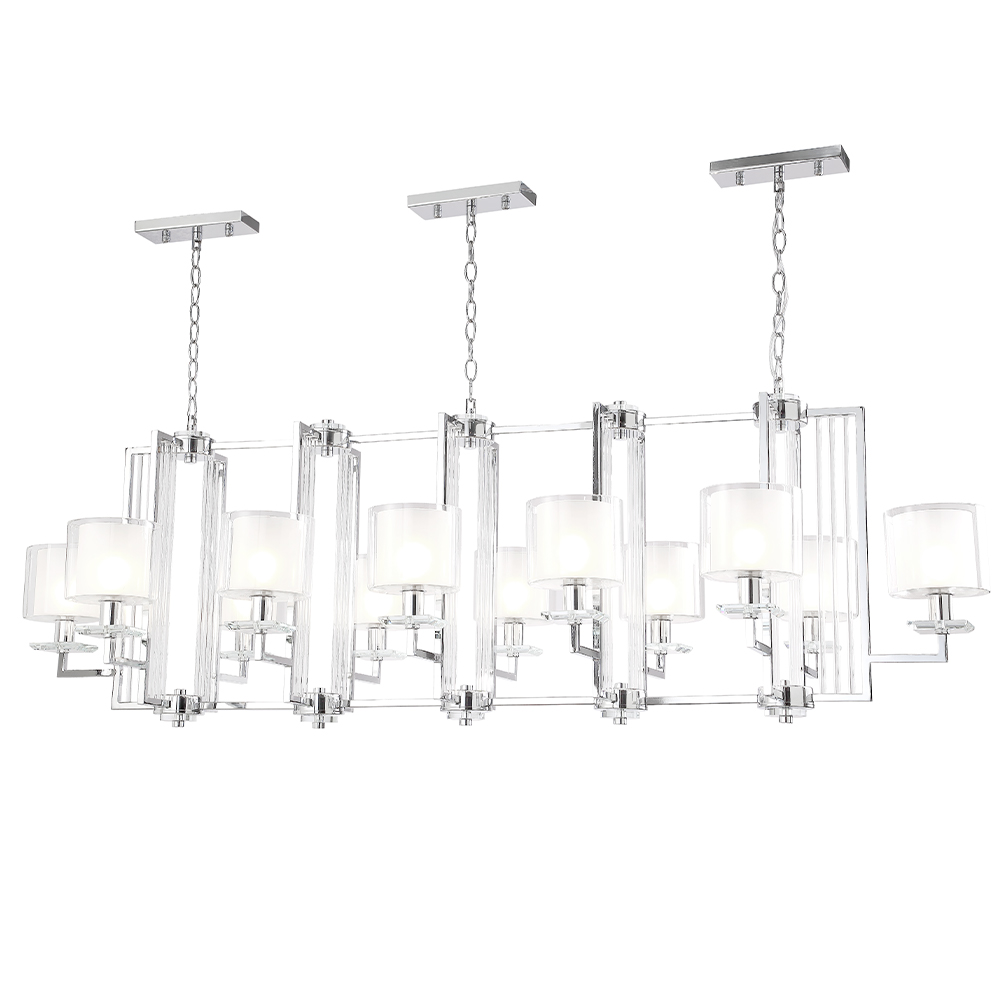 Подвесная люстра Crystallux NICOLAS NICOLAS SP12 L1600 NICKEL/WHITE_CR