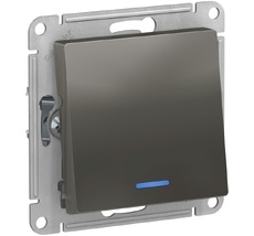 Выключатель встраиваемый одноклавишный с подсветкой (сталь) Systeme Electric ATN000963