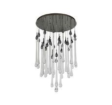 Подвесная люстра Newport Горизонтальная композиция 15500 из 34 подвесных светильников черный никель №148_NP