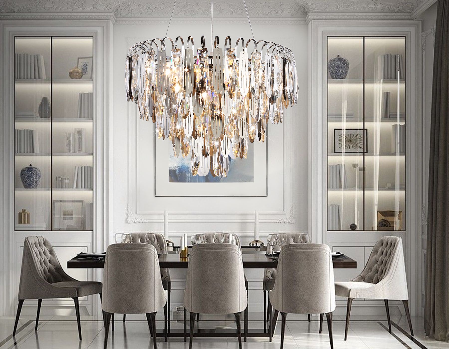 Подвесная люстра Ambrella light с хрусталем Traditional TR5255_AMB