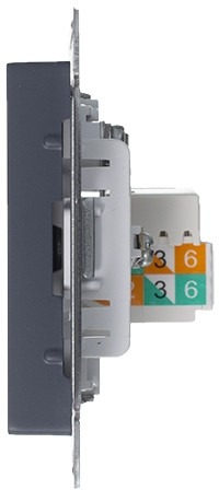 ТВ-розетка встраиваемая и Ethernet RJ-45 (грифель) Systeme Electric ATN000789