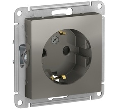 Розетка встраиваемая с заземлением (сталь) Systeme Electric ATN000945