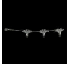 Разветвитель 3-х Лучевой для Бахромы, Занавесов и Нитей 220В без Возможности Управления, Провод Черный Каучук, IP65 LLR3-1