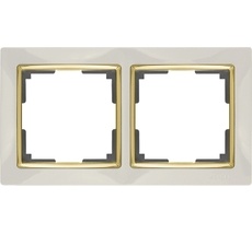 Рамка на 2 поста Snabb WL03-Frame-02-ivory-GD a051651_WR