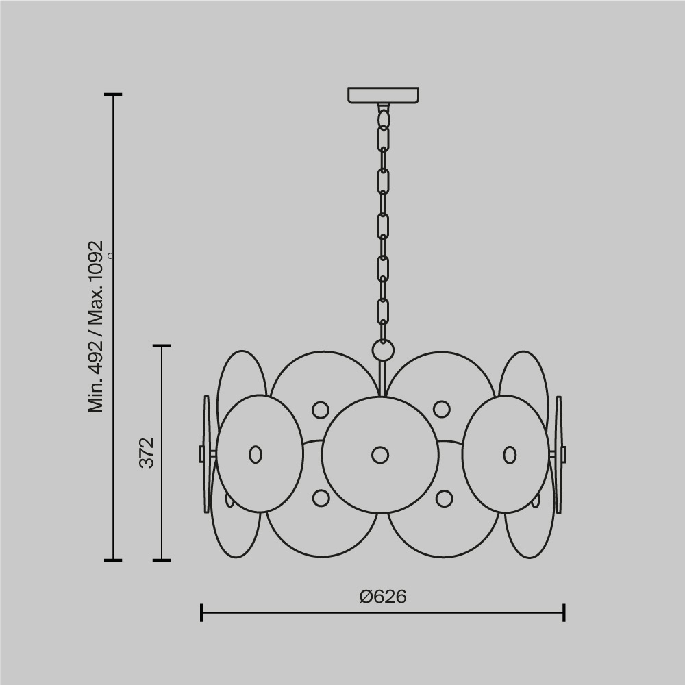 Подвесная люстра Maytoni Aster MOD007PL-08G_MY