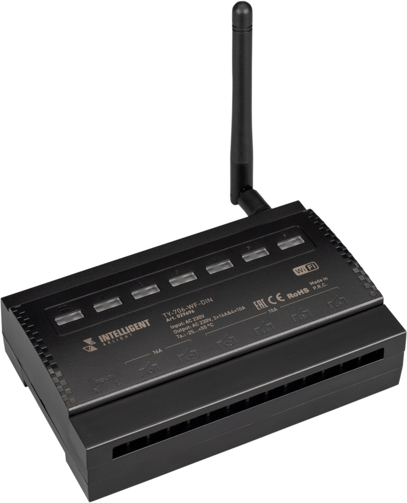 INTELLIGENT Релейный модуль TY-706-WF-DIN (230V, 2х16A + 4х10А) (IARL, IP20 Пластик, 3 года) 029696 Arlight 029696_ARL