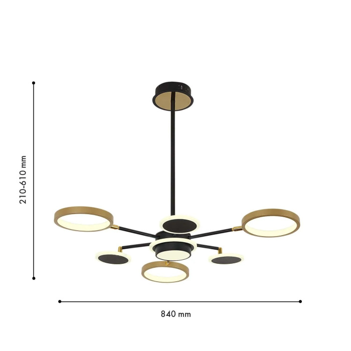 Потолочная люстра на штанге светодиодная с ПДУ F-Promo 4687-7P