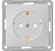 Розетка встраиваемая с заземлением и шторками (белый) Systeme Electric RS16-152-1-86