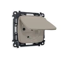 Розетка Ambrella Volt OMEGA с заземлением со шторками и защитной крышкой 2P+E 16A-250V IP44 QUANT MO368010_AMB