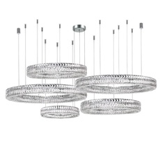 Подвесная люстра Newport Горизонтальная композиция 10120 из пяти колец шириной в один хрусталь хром №42_NP