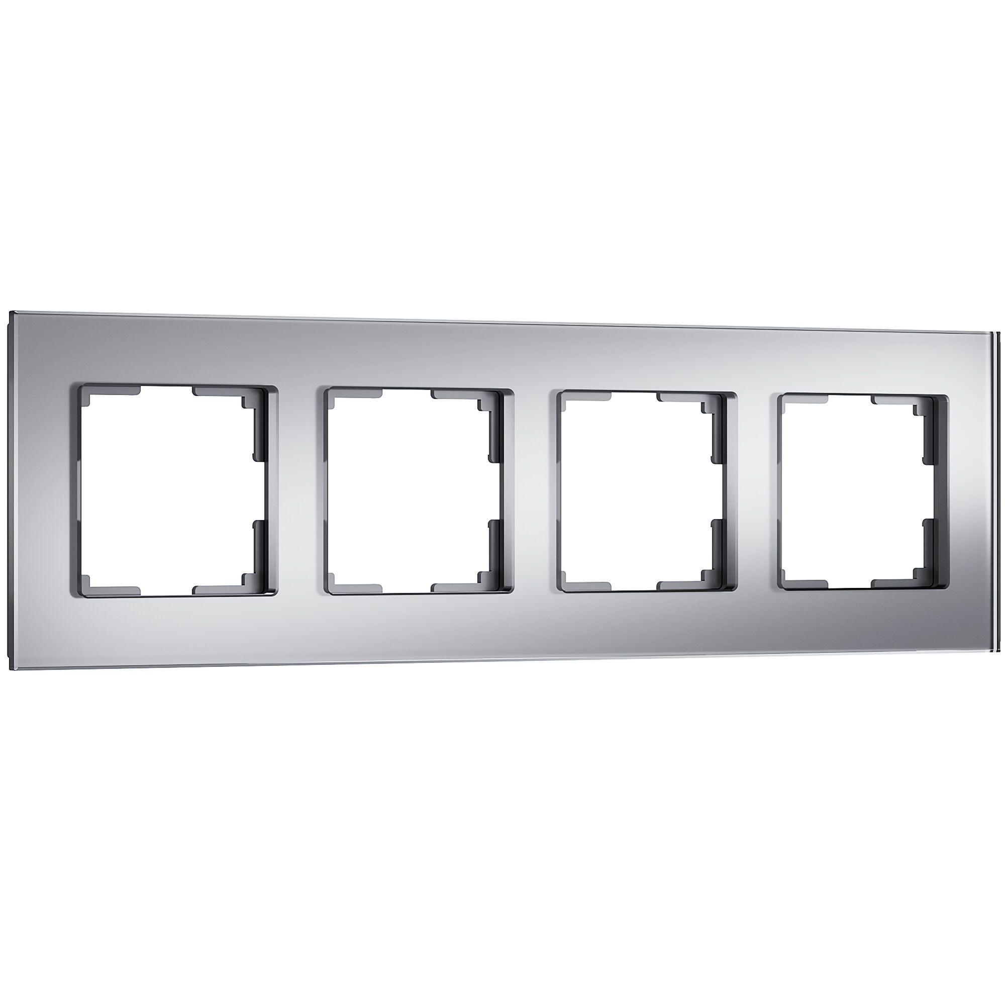 Рамка на 4 поста Senso (серебряный, стекло soft-touch) Werkel a064571_WR