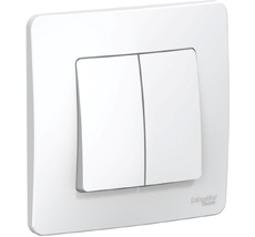 Выключатель встраиваемый двухклавишный (белый) Systeme Electric BLNVS106601