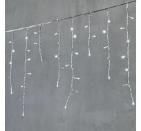 Гирлянда Бахрома 4,9 x 0,5 м Белая с Мерцанием Белого Диода 220В, 240 LED, Провод Прозрачный ПВХ, IP54 PIL240BLW-10-2W