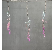 Гирлянда Бахрома с Эффектом Бегущий Огонь 1,75 x 0,4 м Бело-Розовая 24В, 320 LED, Провод Прозрачный Силикон, IP65 ESI160-SH10-1WP