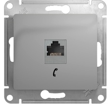 Телефонная розетка встраиваемая RJ-11 (алюминий) Systeme Electric GSL000381T