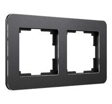 Рамка на 2 поста Platinum черный алюминий Werkel a059213_WR