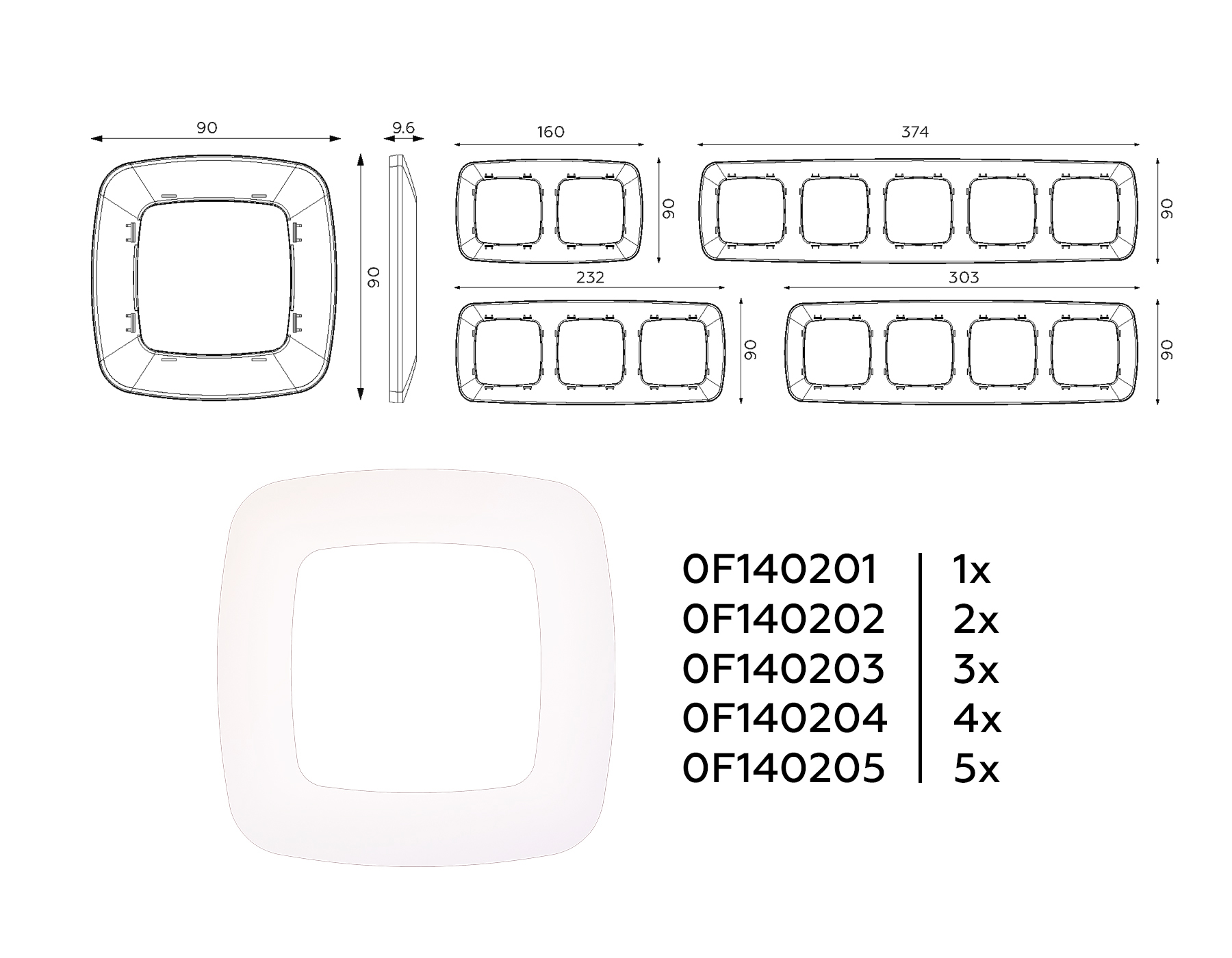 Рамка Ambrella Volt OMEGA Ecta OF140203_AMB