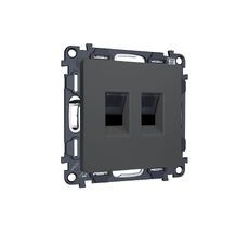 Комплект механизма компьютерной двойной розетки RJ-45 с автоматической защитной шторкой ALFA мягкое касание QUANT (AP9121, VM189) Ambrella Volt MA912110_AMB