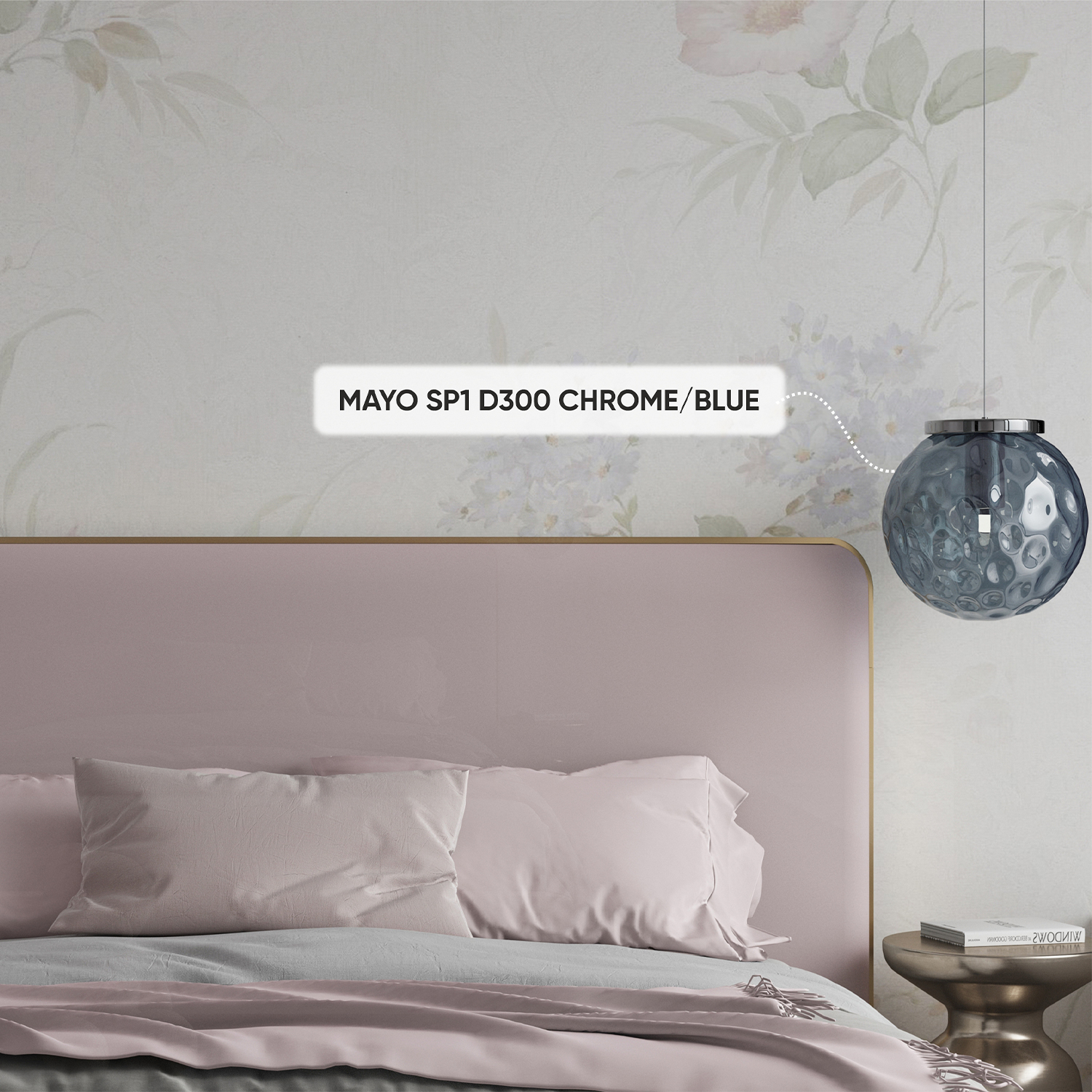 Подвесной светильник Crystallux MAYO MAYO SP1 D300 CHROME/BLUE_CR