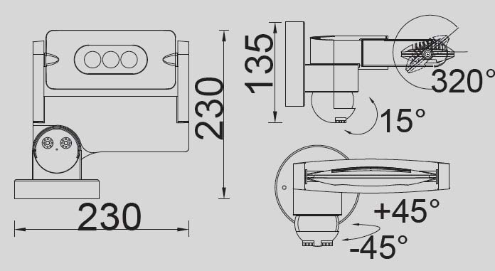 Настенный светильник с датчиком движения уличный светодиодный IP54 Oasis Light W6144S-1-PIR Gr_OL