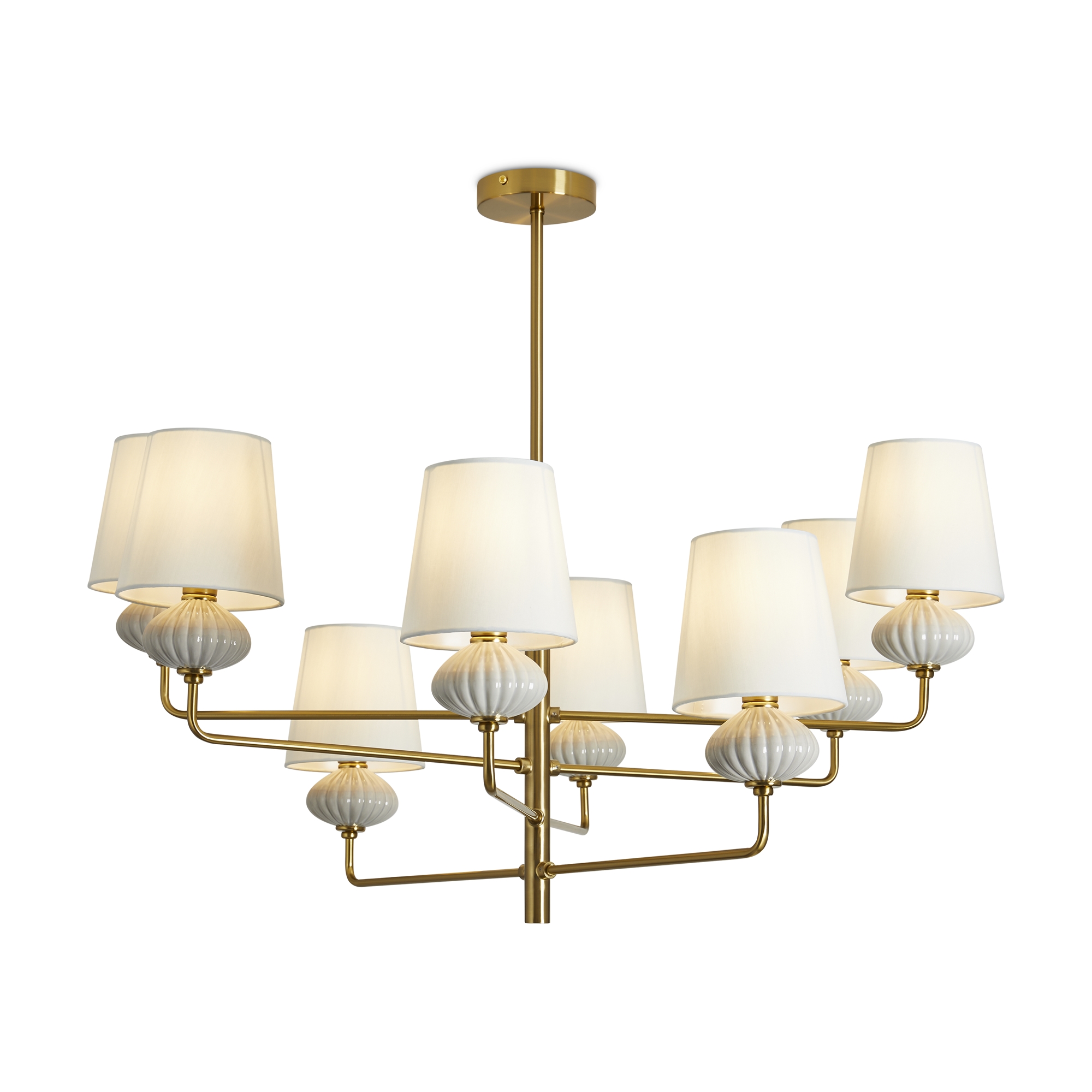 Подвесная люстра на штанге Freya Ceramics FR2029PL-08BS_MY