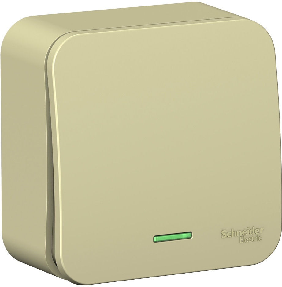 Выключатель накладной одноклавишный с подсветкой (бежевый) Systeme Electric BLNVA106117