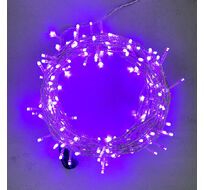 Гирлянда Нить 20м Лиловая с Возможностью Управления 24В, 200 LED, Провод Прозрачный Силикон, IP65 EST200-3W10-1L