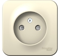 Розетка накладная без заземления со шторками (молочный) Systeme Electric BLNRA001112