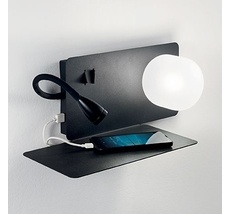 Настенный светильник Ideallux с полкой BOOK BOOK-1 AP NERO_IL