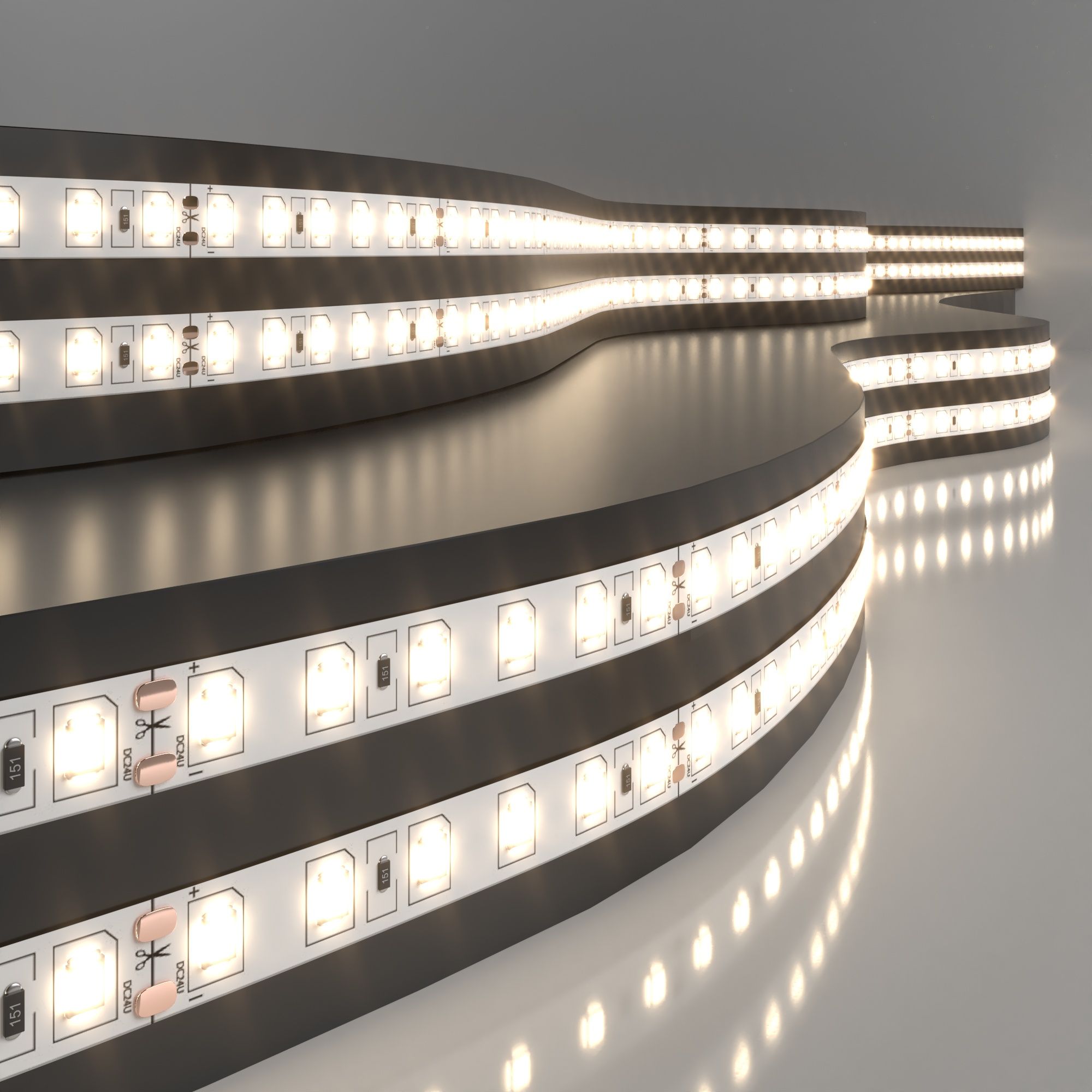 Лента светодиодная 24V 9,6W 120Led 2835 IP20 теплый белый, 5м a052959_ES