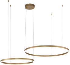 Подвесная люстра с пультом золотой с пультом светодиодная (14001/2P Gold) Indigo V000011L