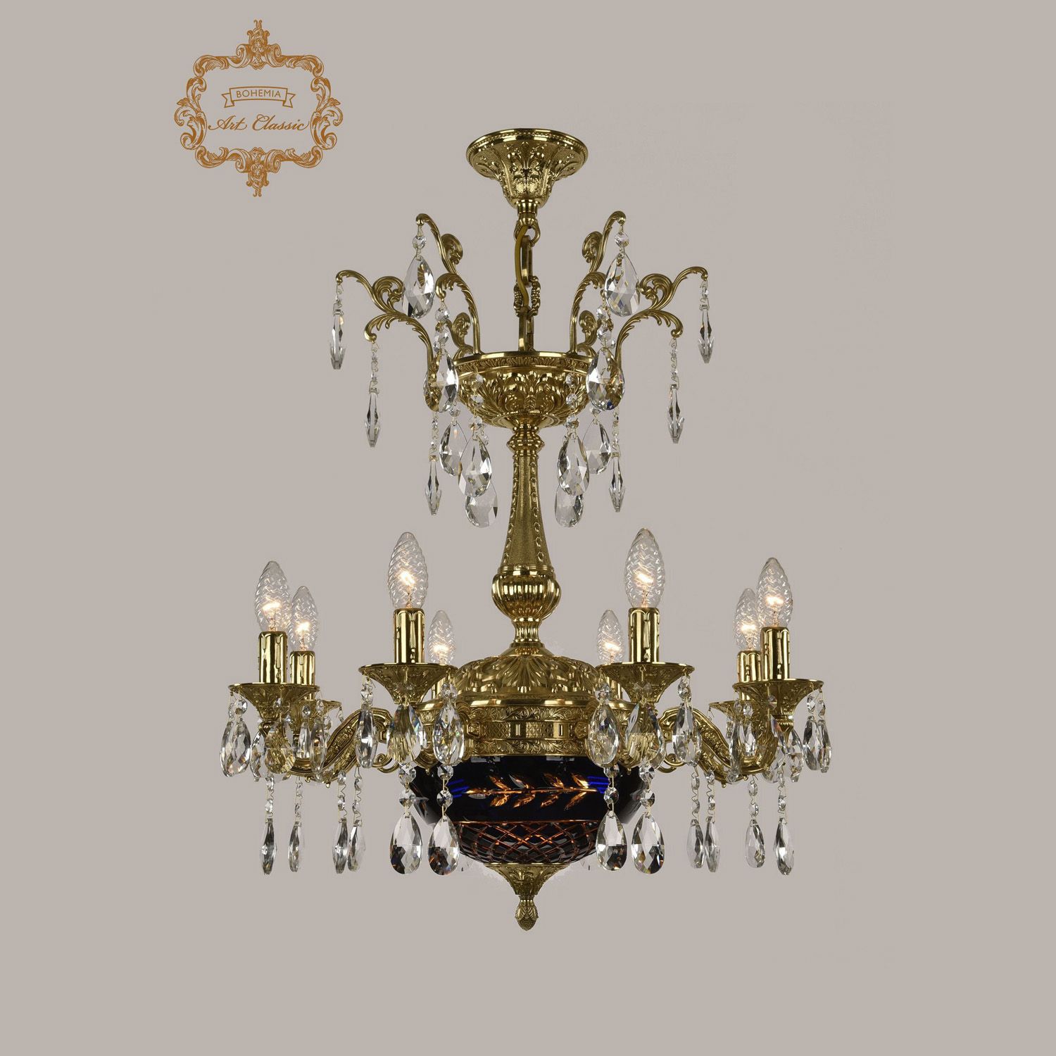 

Хрустальная люстра Bohemia Art Classic 31.19.8.CK125SP.250SP.G.Sp.Amber.Blue.1B, 31.19.8.CK125SP.250SP.G.Sp.Amber.Blue.1B