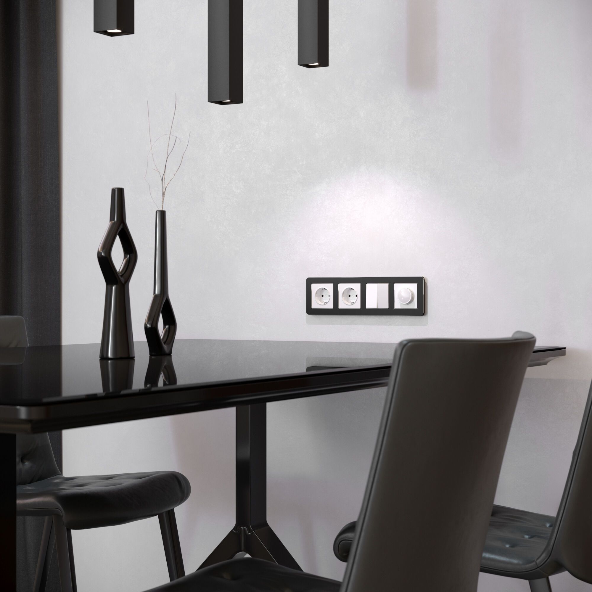 Рамка на 4 поста Platinum черный алюминий Werkel a059219_WR