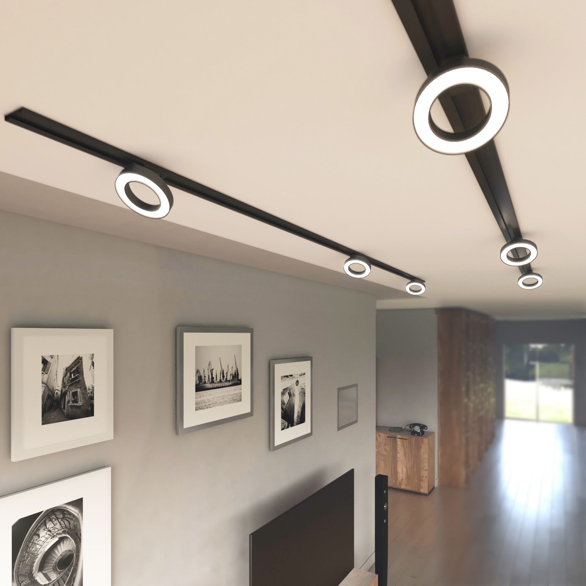 Трековый светодиодный светильник Elektrostandard для однофазного шинопровода Spila черный 12W 4200K Spila a056374_ES