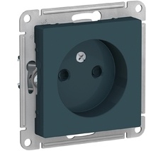 Розетка встраиваемая без заземления со шторками (изумрудный) Systeme Electric ATN000849