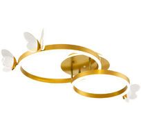 Потолочная люстра с пультом золотой (+ночной режим) с пультом с бабочками 10225/2LED BL LED*65+15W Escada 10225/2LED BL_ESC