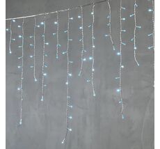 Гирлянда Бахрома 5 x 0,9 м Небесно-Голубая 220В, 348 LED, Провод Прозрачный Силикон, IP65 ECC348-10-2SB