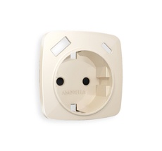 Лицевая панель для электрической розетки с заземлением со шторками 2USB A+C QUANT Ambrella Volt OMEGA OP3100_AMB
