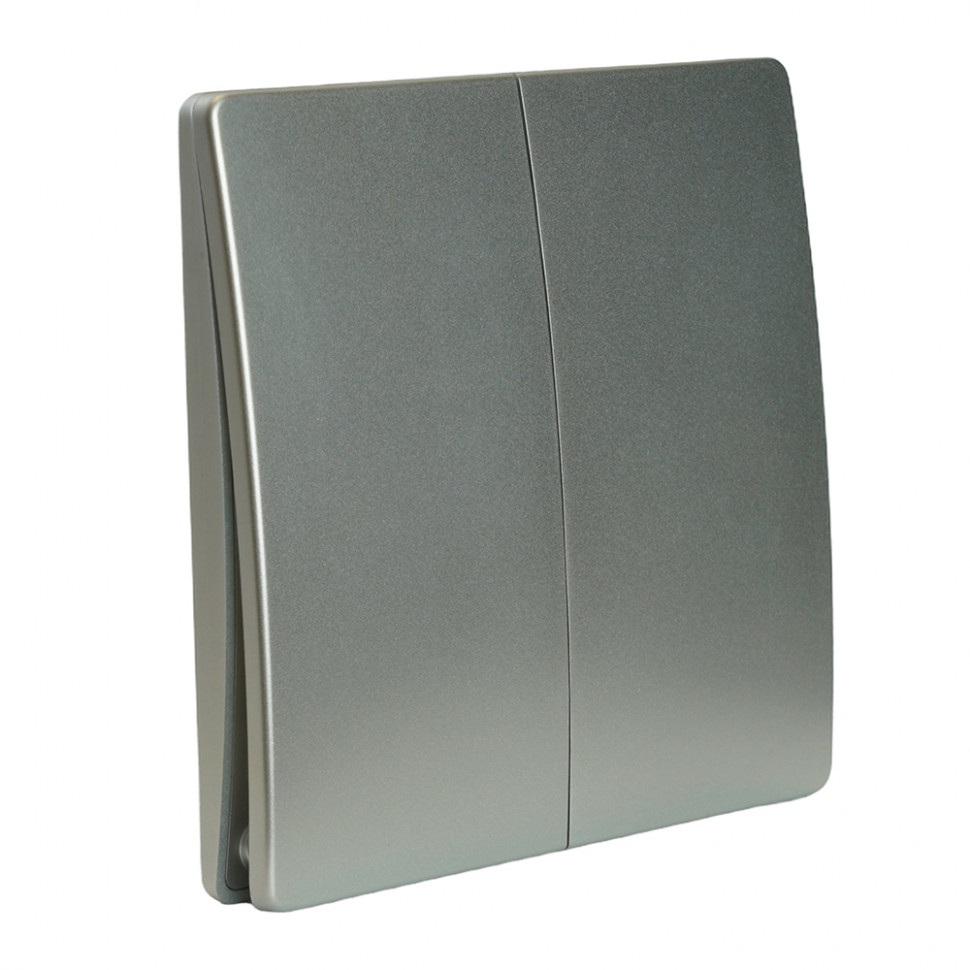 Выключатель беспроводной SMART 7мВт IP65 двухклавишный серебро Feron 51030_FR