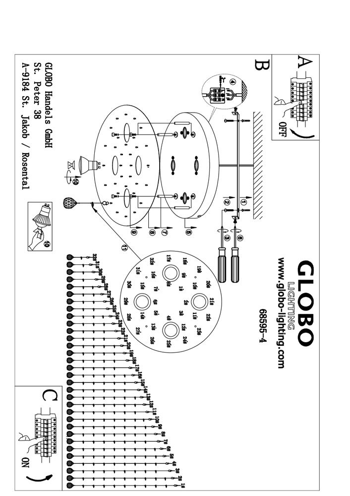 Каскадная люстра Globo St. Tropez 68595-4_GL